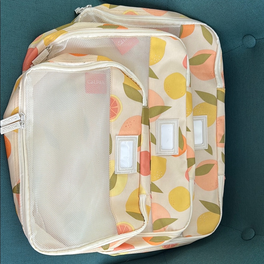 Citrus Print Packing Cubes - Cream